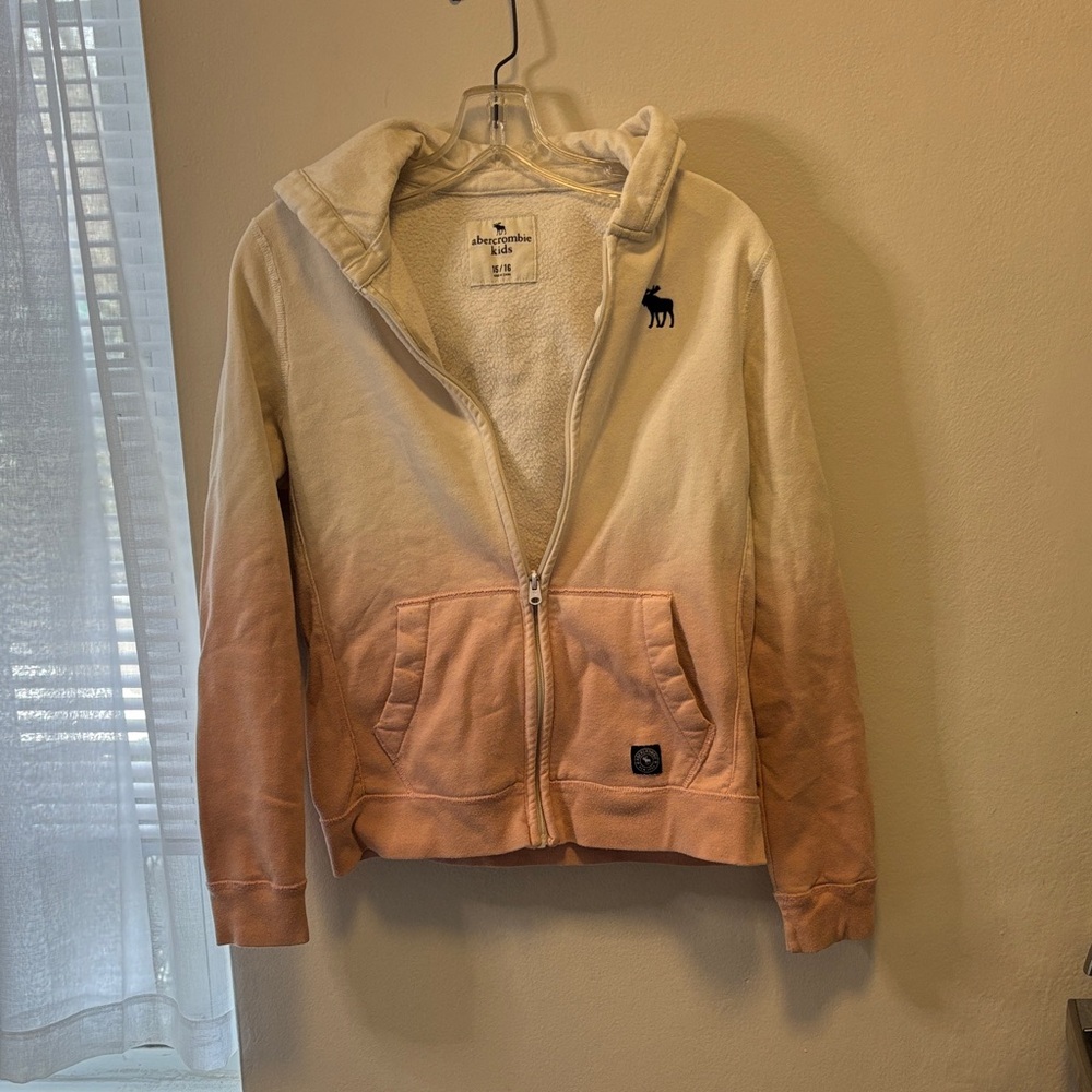 Abercrombie & Fitch kids 15/16 Cream and pink Gradient Hoodie